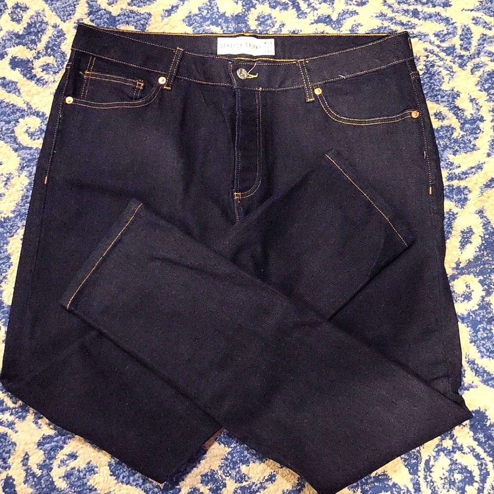 Topman Men's Skinny Jeans - Dark Blue